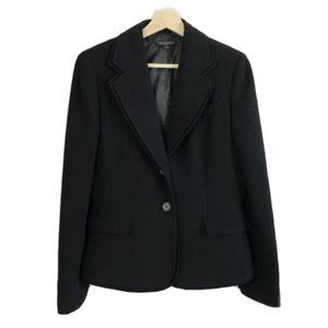 Tahari Blazer Jacket Two Button Closure Black Sz 8